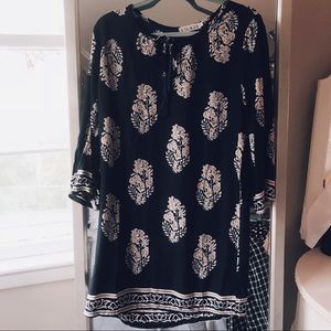 Navy/White long sleeve dress.